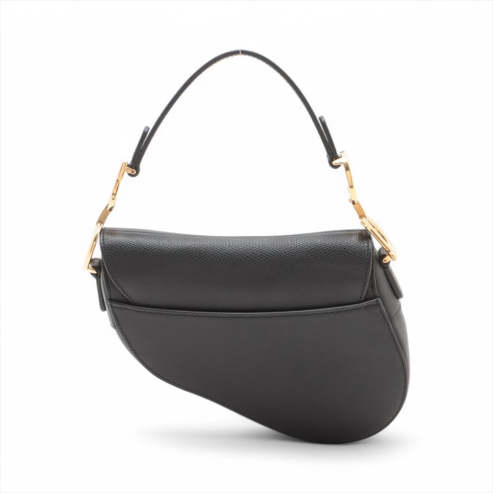 Sold Out ✅Christian Dior Saddle Bag Leather Shoulder bag Black - Picture 2 of 13